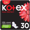 Kotex Maxi Protect Thick Pads, Super Size Sanitary Pads with Wings, 30 Sanitary Pads