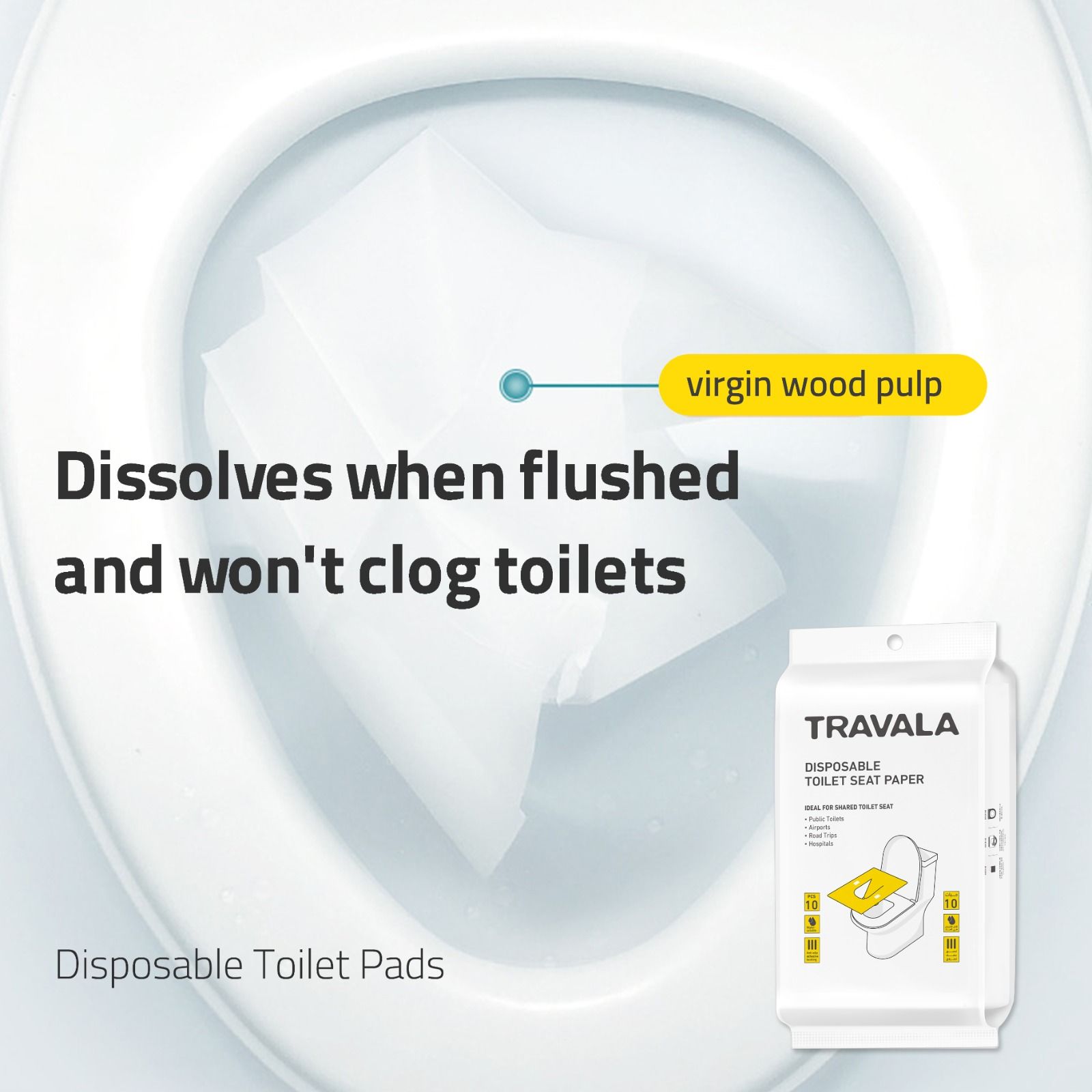 Travala Toilet Seat Cover Paper - 10 PCS